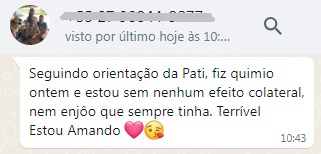 Depoimento real via WhatsApp